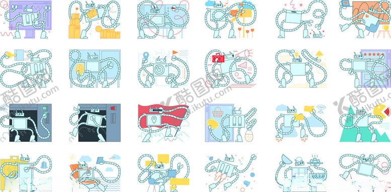 编号：11779910202321523330【酷图网】源文件下载-可爱动物插画图案