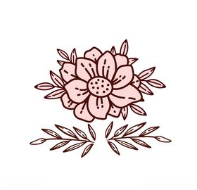 线条矢量手绘花