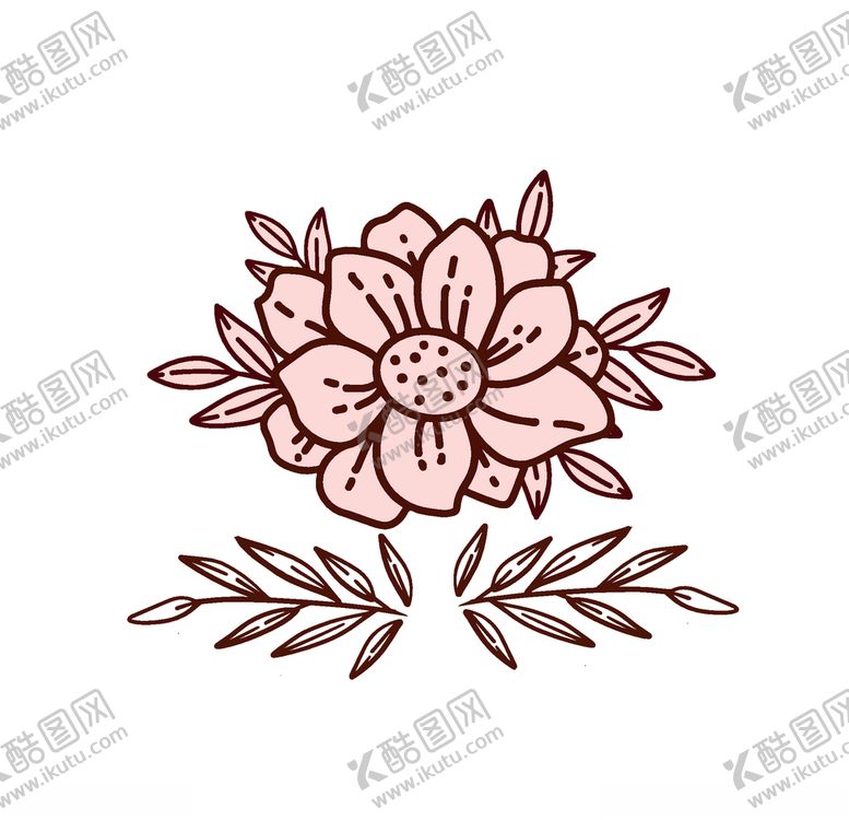 编号：48275709241001545793【酷图网】源文件下载-线条矢量手绘花