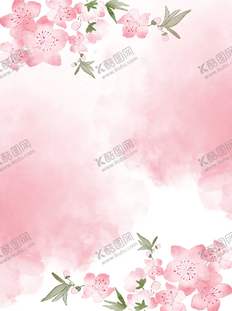 编号：35019809131109184096【酷图网】源文件下载-创意简约温馨粉色樱花手绘边框唯美背景桃花背景