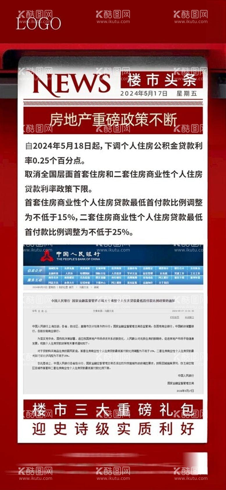 编号：92906412220508068481【酷图网】源文件下载-房地产购房政策重磅利好