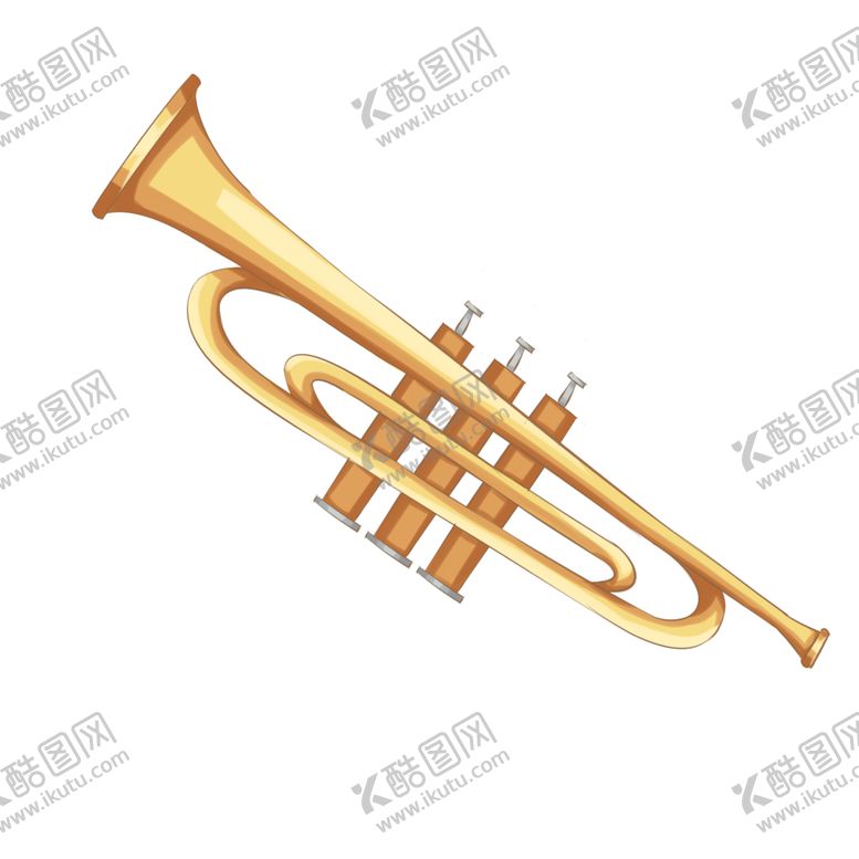 编号：60092001301558341146【酷图网】源文件下载-手绘黄色唢呐插画