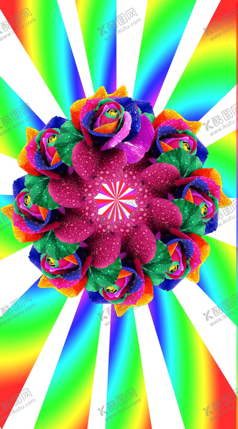 编号：32583810022131264012【酷图网】源文件下载-玫瑰花花环底纹图片设计素材