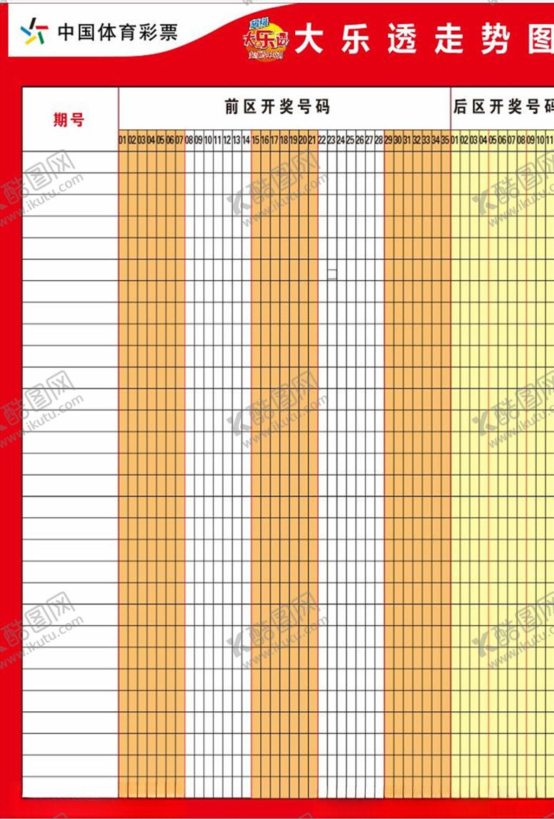 编号：12864707050128359119【酷图网】源文件下载-体彩大乐透大乐透走势图