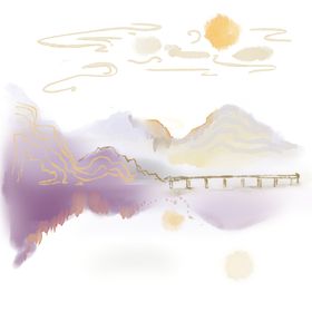 中国风山水背景黑白画大气玄关墨画