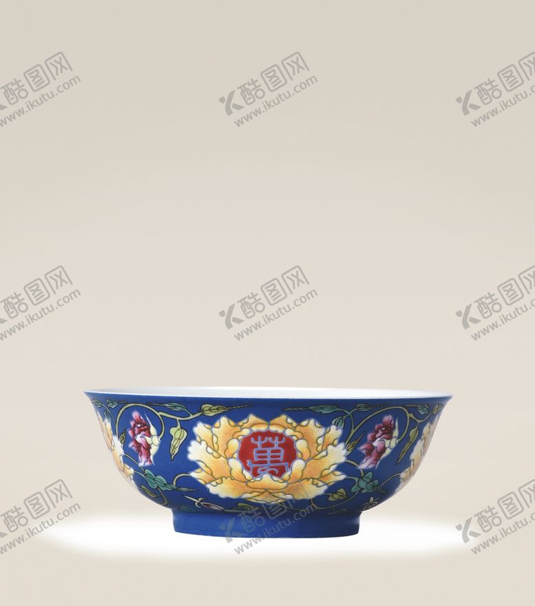 编号：38612505110441222541【酷图网】源文件下载-御用蓝地珐琅彩碗