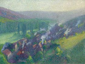 波点风格风景油画