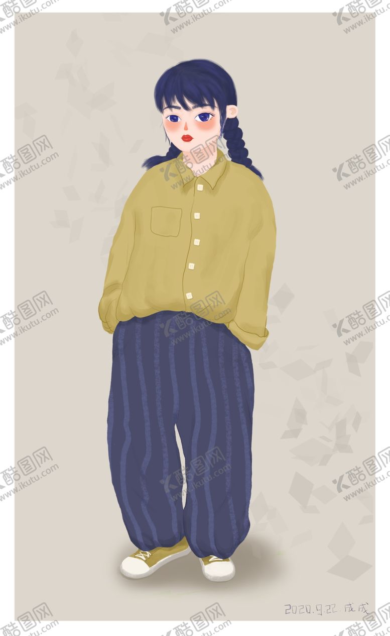 编号：62540009191318538697【酷图网】源文件下载-手绘小女孩