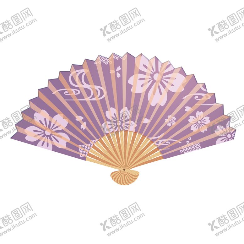 编号：83469709200007298216【酷图网】源文件下载-紫色日系风格折扇子