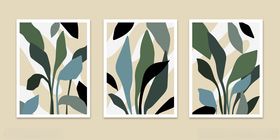 三幅绿植装饰画