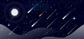 星星月亮星空中秋手绘