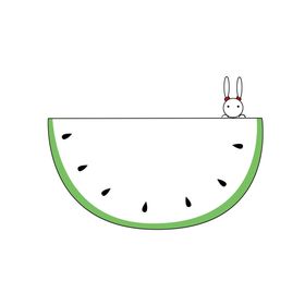 卡通西瓜小兔子