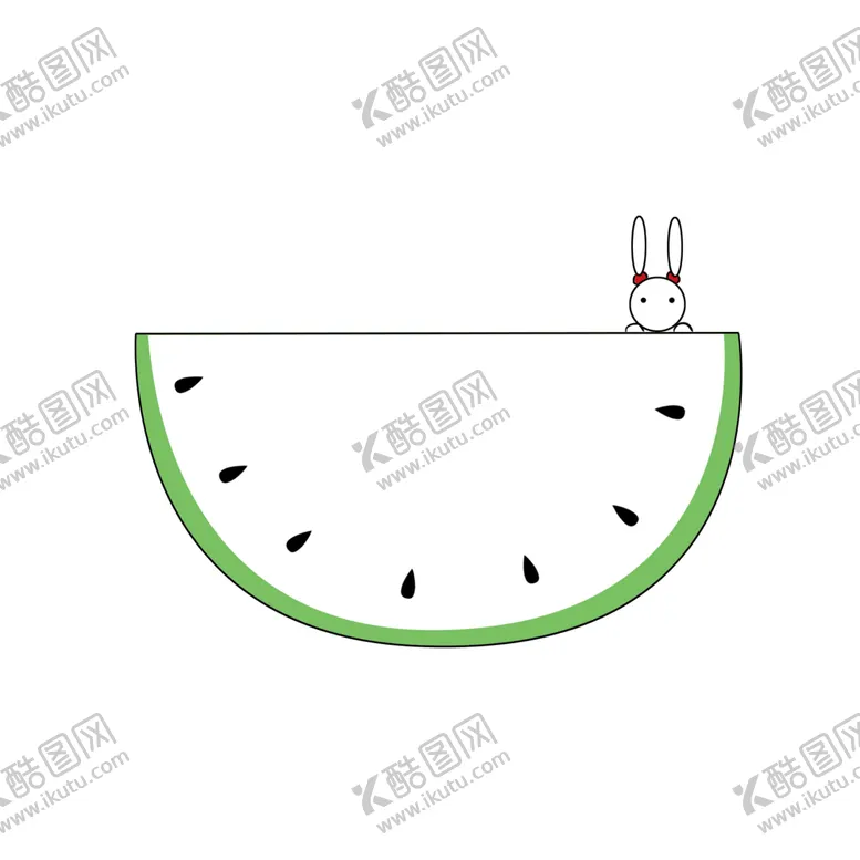 编号：46053606251230376714【酷图网】源文件下载-卡通西瓜小兔子