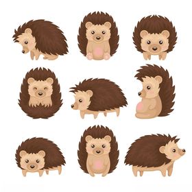 可爱刺猬插画集合