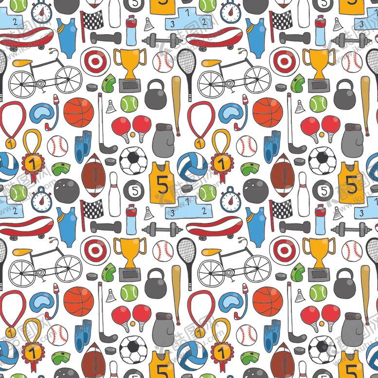 编号：60388910031730354692【酷图网】源文件下载-运动主题涂鸦素材