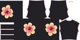 花朵装饰黑色服装套装