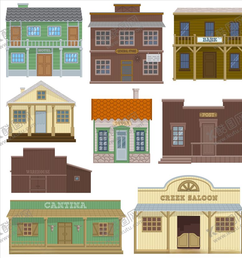 编号：91511209280221126107【酷图网】源文件下载-卡通建筑