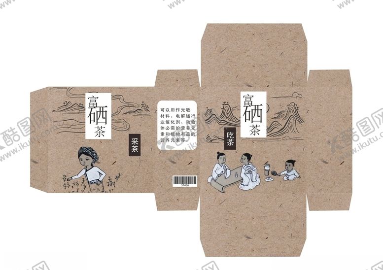 编号：47160605142253245454【酷图网】源文件下载-茶叶盒包装展开图