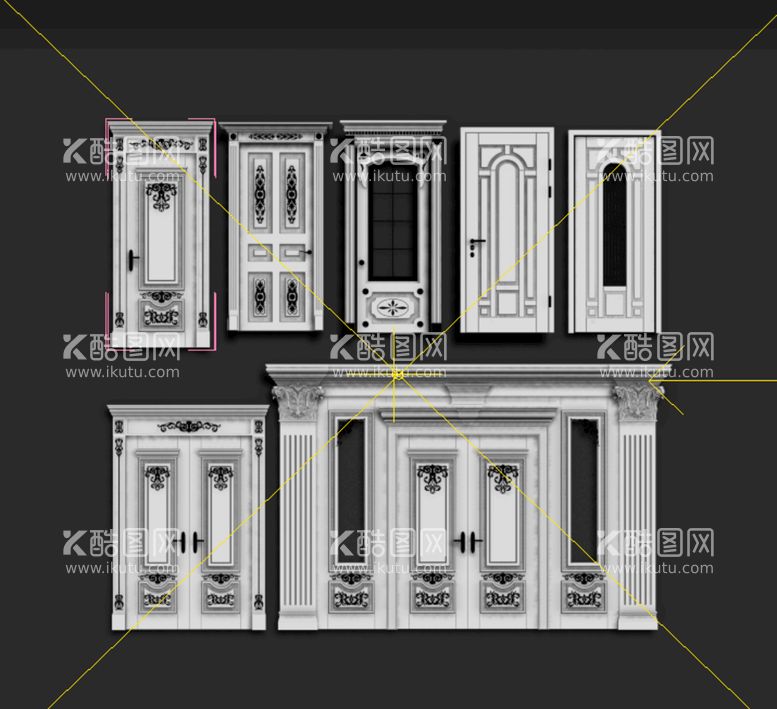 编号：33134312041949147459【酷图网】源文件下载-门窗模型