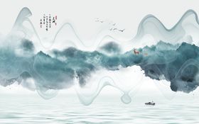 新中式水墨山水画