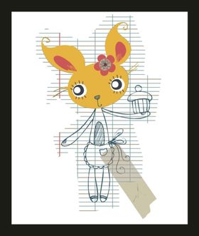 手绘卡通小兔