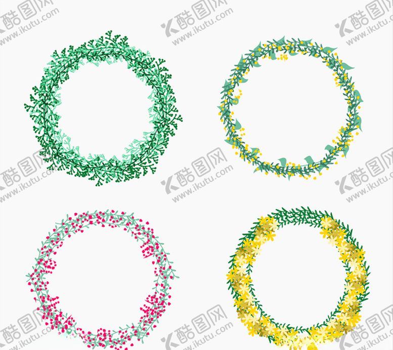 编号：46991810272339245055【酷图网】源文件下载-手绘花环