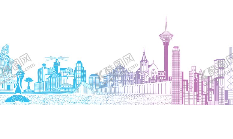 编号：61220809241020086813【酷图网】源文件下载-城市线稿图