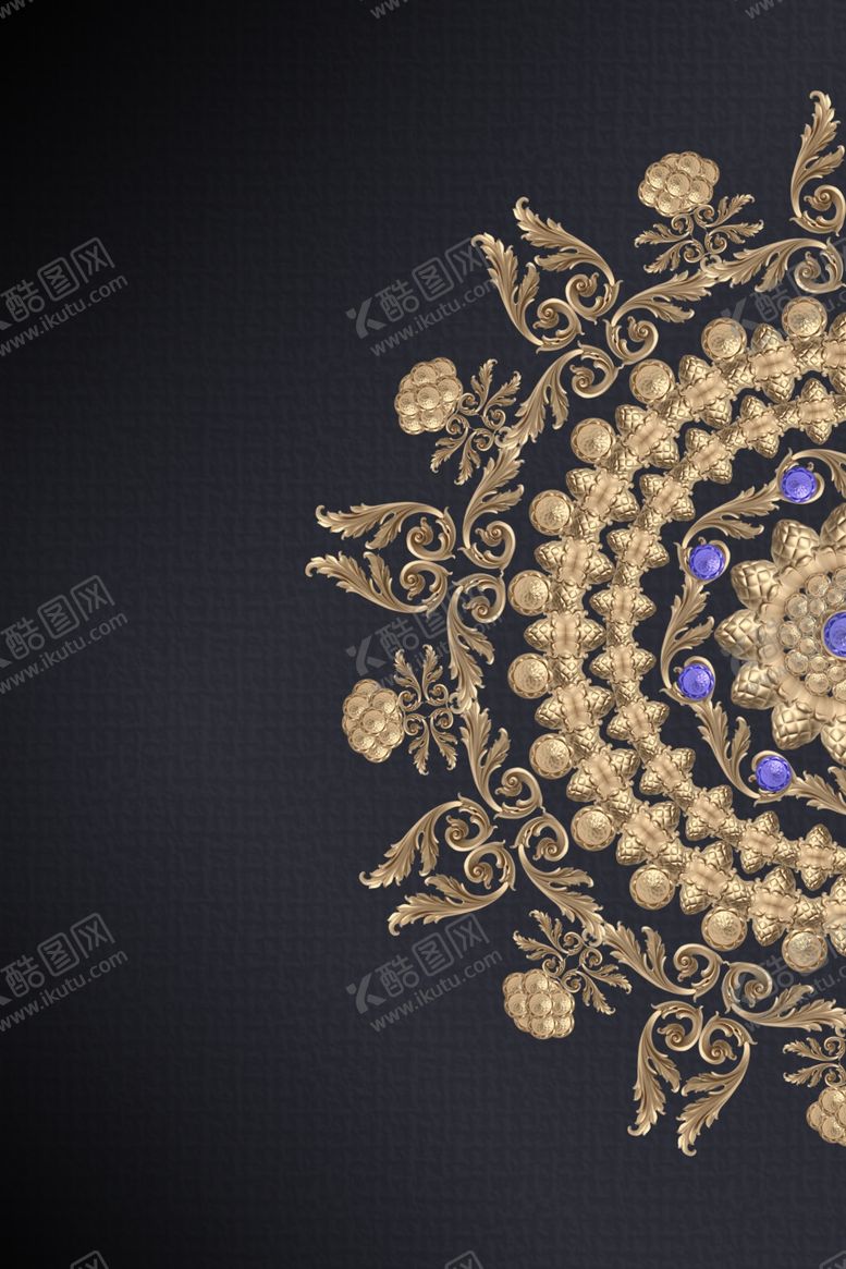 编号：37173307140718471789【酷图网】源文件下载-金色花边装饰画