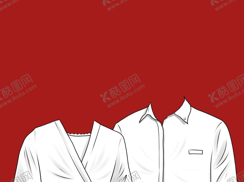 编号：66090510072330127950【酷图网】源文件下载-白衬衫结婚照模板