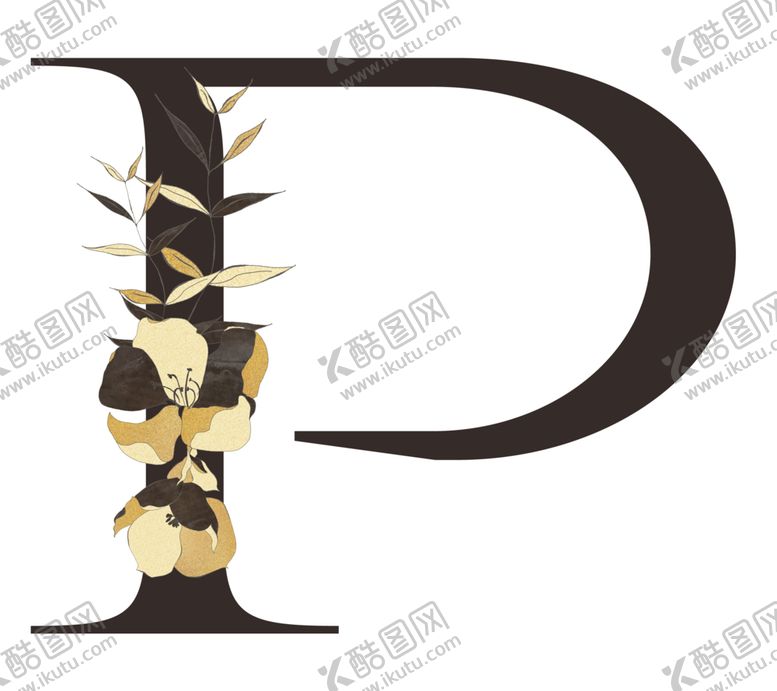 编号：91530810091040128669【酷图网】源文件下载-手绘花叶字母