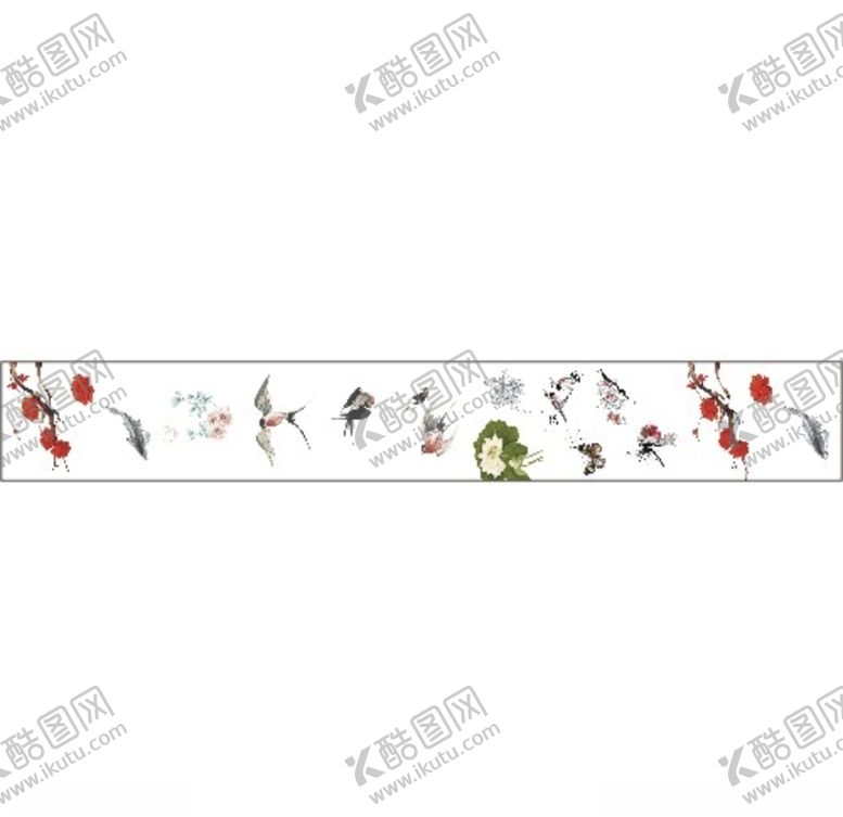 编号：88424707051000151124【酷图网】源文件下载-织带织带热转印设计花鸟