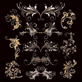 金色复古装饰花纹图案集