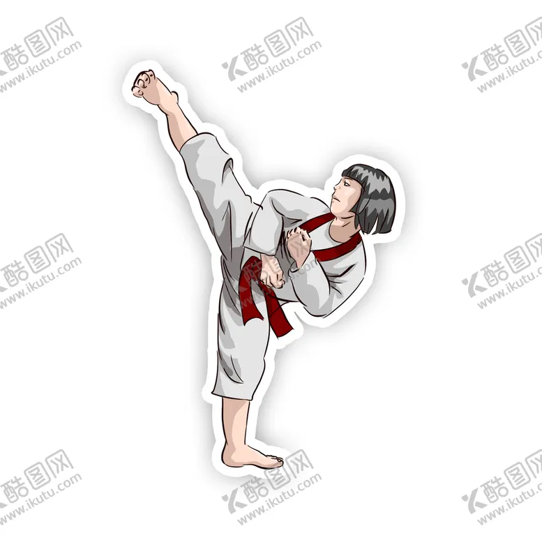 编号：60519709192306544837【酷图网】源文件下载-跆拳道女孩武术运动强身健体奥运