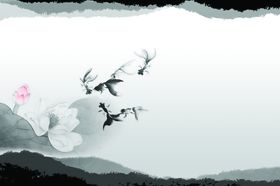 水墨鱼荷花