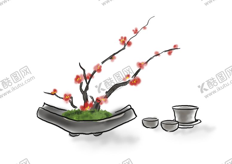 编号：35649105061932589039【酷图网】源文件下载-中国风水墨梅