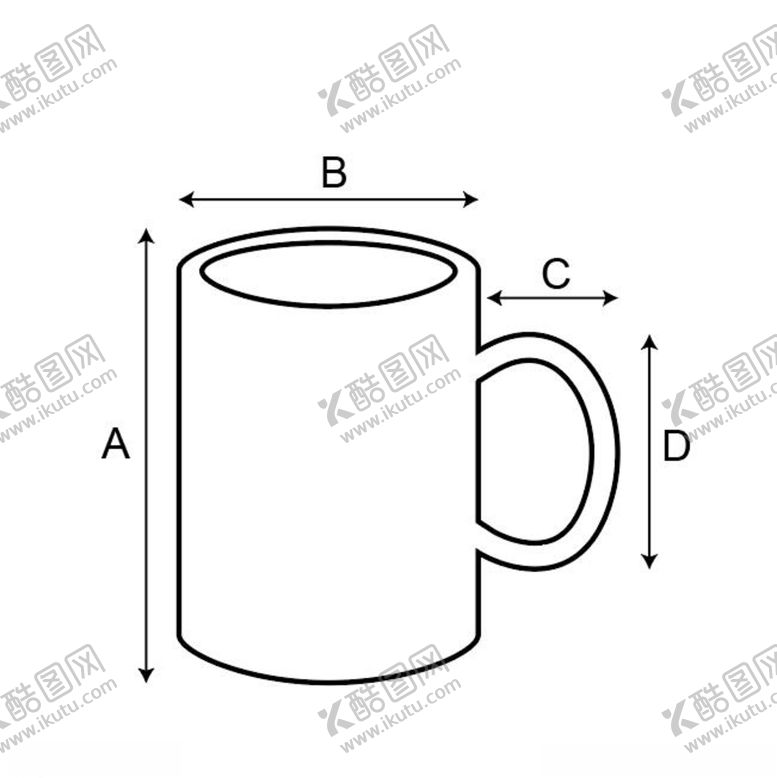 编号：97256910192026316261【酷图网】源文件下载-陶瓷杯子线条图
