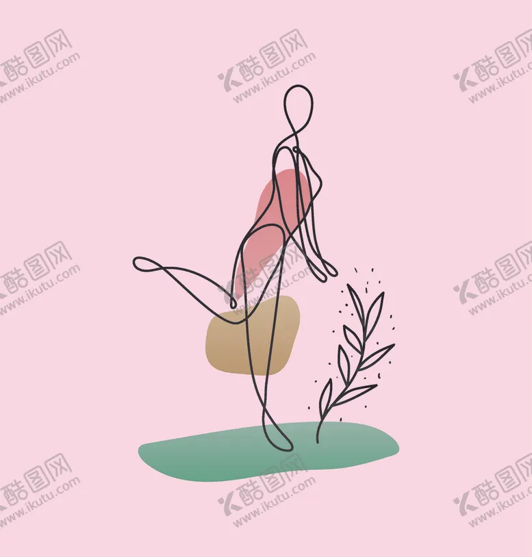 编号：55998903271222436331【酷图网】源文件下载-简笔抽象女人