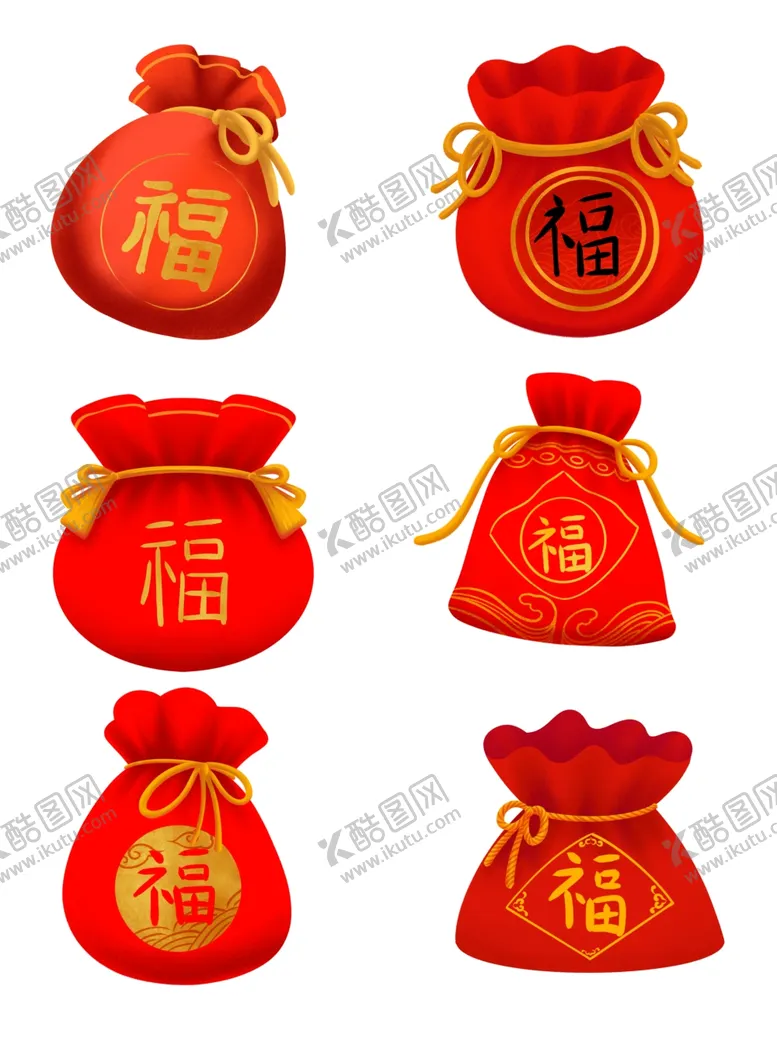 编号：40274204211953075709【酷图网】源文件下载-六个红色福袋