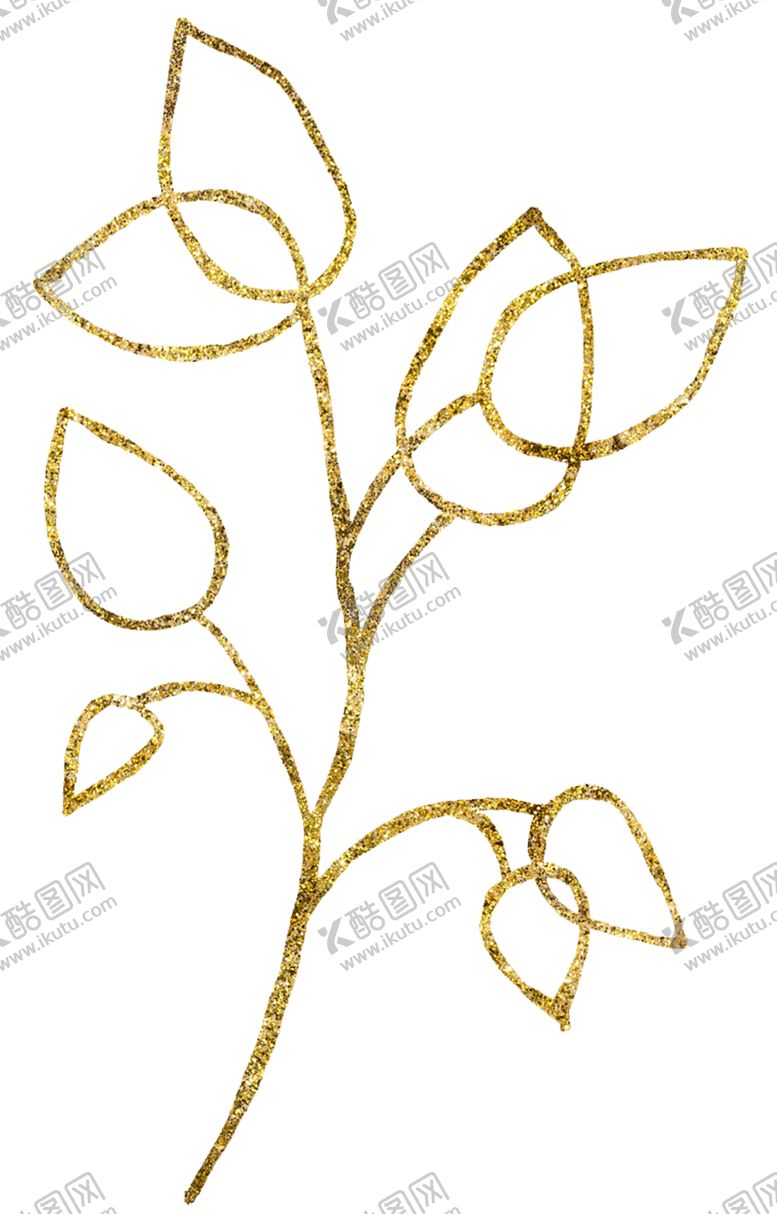 编号：14932509242147192212【酷图网】源文件下载-金色线条植物图案