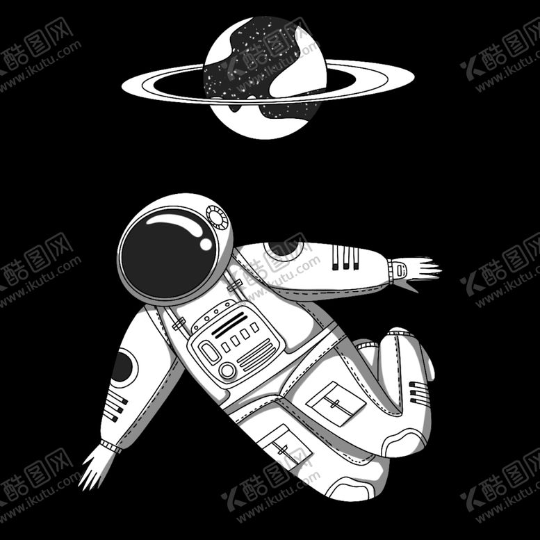 编号：45390103100913076721【酷图网】源文件下载-卡通航天宇航员宇宙手绘插画图片