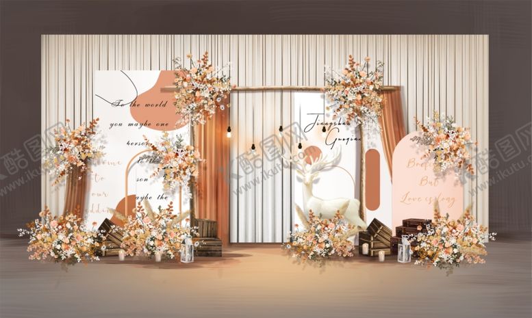 编号：20403404010532547333【酷图网】源文件下载-梦幻粉色系婚礼装饰场景