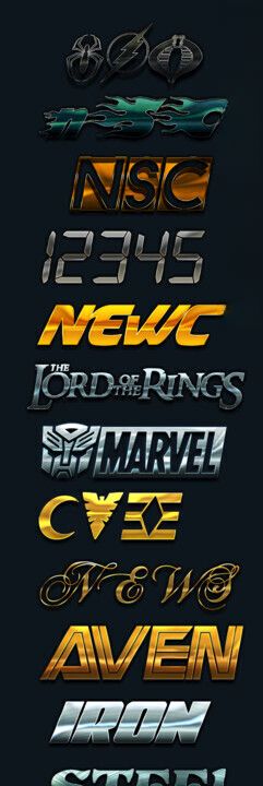 游戏风格金属效果标题图层样式