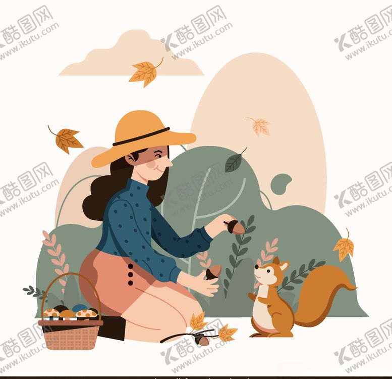 编号：29584309230110302133【酷图网】源文件下载-女孩松鼠