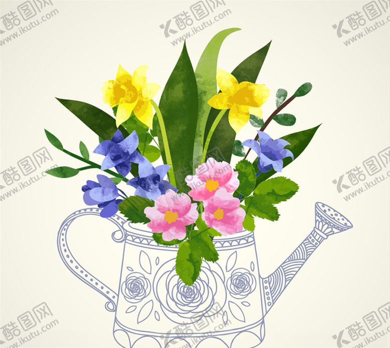 编号：38505306250040359794【酷图网】源文件下载-手绘花朵花束