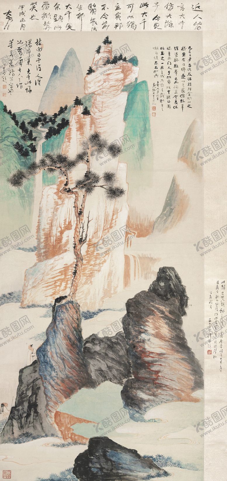 编号：14713802061202059651【酷图网】源文件下载-张大千青绿山水