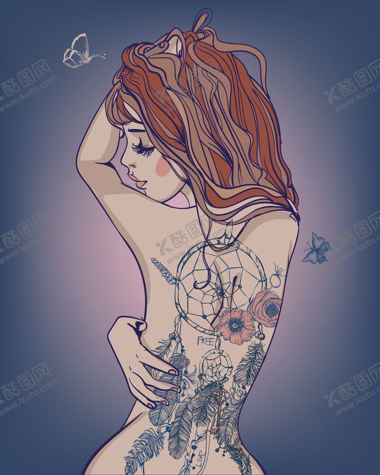 编号：31472703270201181963【酷图网】源文件下载-纹身美女