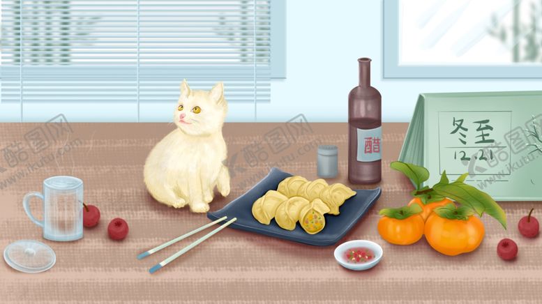 编号：42488804152322312107【酷图网】源文件下载-猫咪相伴的温馨美食时光