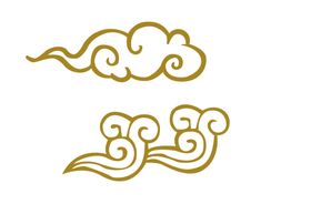 祥云复古素材写意山水水墨