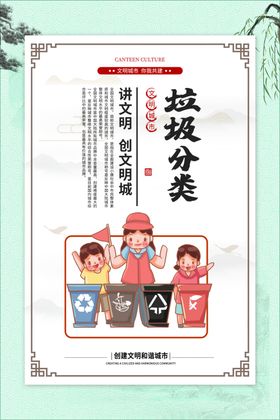 垃圾分类海报指引社区卫生标识校园