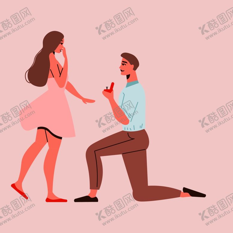 编号：53319202050340353398【酷图网】源文件下载-手绘情侣恋人
